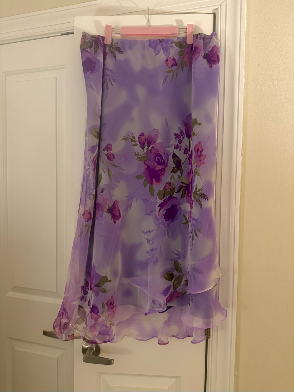 Vintage Lilac Floral Maxi Skirt